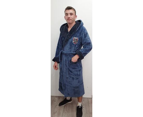 Халат мужской RL669 blue р.XL-3XL "HOME STYLE" недорого оптом от прямого поставщика Фотография Халат мужской RL669 blue р.XL-3XL "HOME STYLE" недорого оптом от прямого поставщика