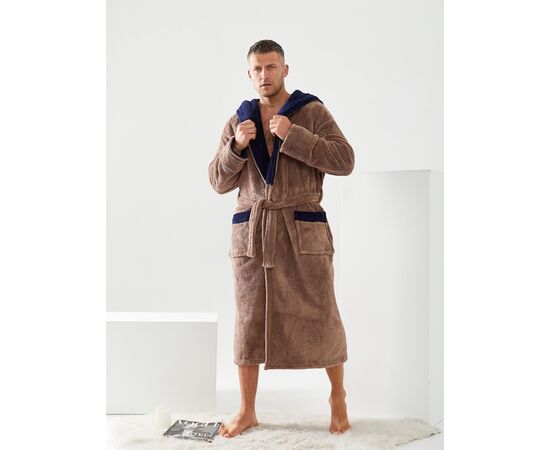 Халат мужской 37 brown р.XL-3XL "Alberk" недорого оптом от прямого поставщика Фотография Халат мужской 37 brown р.XL-3XL "Alberk" недорого оптом от прямого поставщика