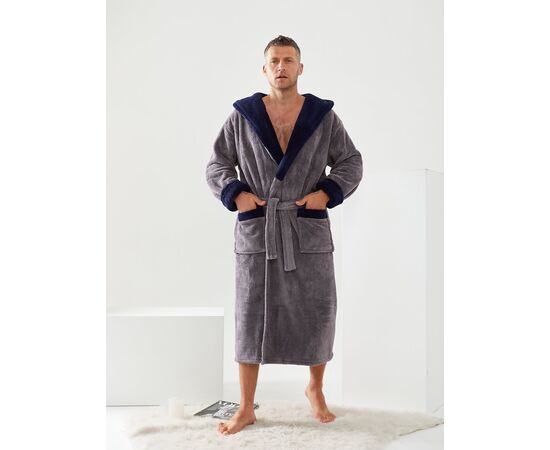 Халат мужской 39 grey р.XL-3XL "Alberk" недорого оптом от прямого поставщика Фотография Халат мужской 39 grey р.XL-3XL "Alberk" недорого оптом от прямого поставщика