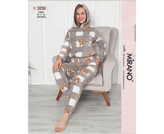 Пижама тёплая женская 3250 beige р.46-50 "HOME STYLE" недорого оптом от прямого поставщика Фотография Пижама тёплая женская 3250 beige р.46-50 "HOME STYLE" недорого оптом от прямого поставщика