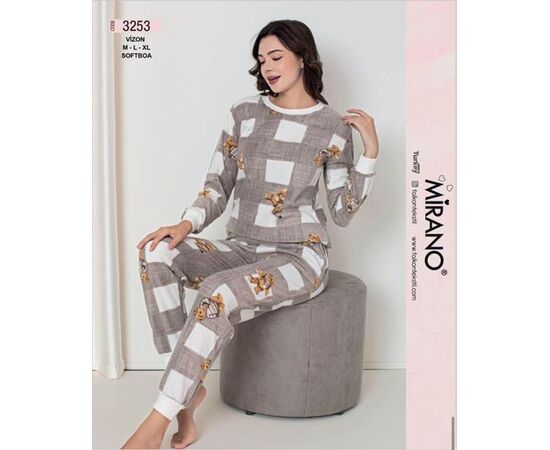 Пижама тёплая женская 3253 beige р.46-50 "HOME STYLE" недорого оптом от прямого поставщика Фотография Пижама тёплая женская 3253 beige р.46-50 "HOME STYLE" недорого оптом от прямого поставщика