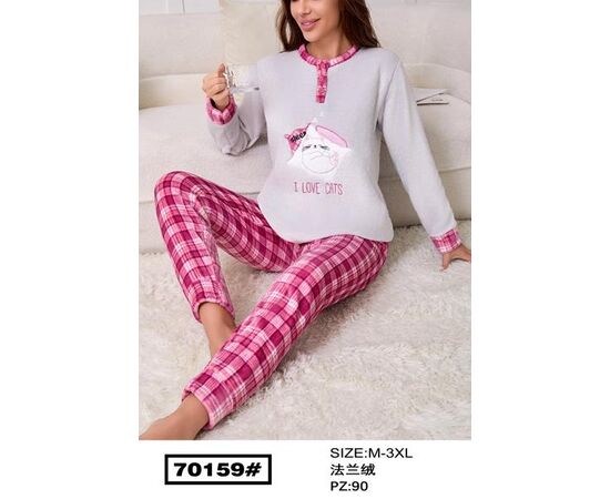 Піжама тепла жіноча 70159 grey р.M-3XL "HOME STYLE" недорого оптом від прямого постачальника Піжама тепла жіноча 70159 grey р.M-3XL "HOME STYLE" недорого оптом від прямого постачальника