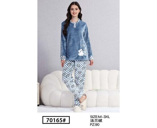 Піжама тепла жіноча 70165 l.blue р.M-3XL "HOME STYLE" недорого оптом від прямого постачальника Піжама тепла жіноча 70165 l.blue р.M-3XL "HOME STYLE" недорого оптом від прямого постачальника