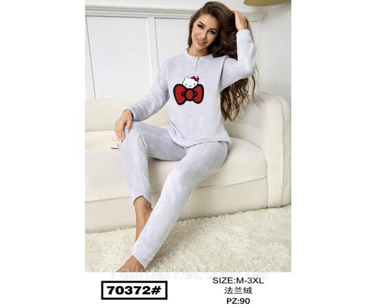 Піжама жіноча махра р-ри M-3XL "FLOWER" купити недорого від прямого постачальника, зображення 2