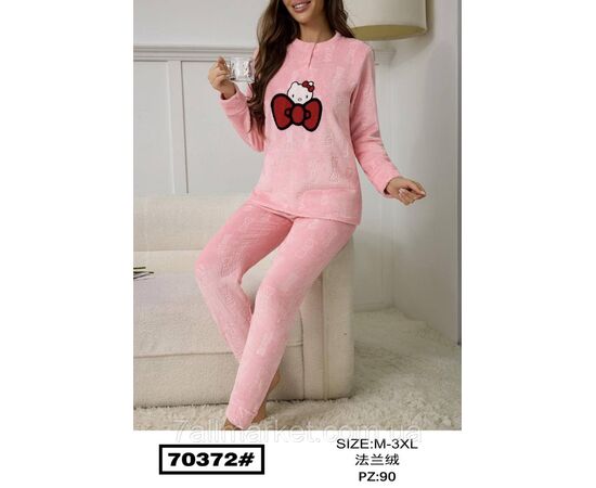 Піжама жіноча махра р-ри M-3XL "FLOWER" купити недорого від прямого постачальника, зображення 3