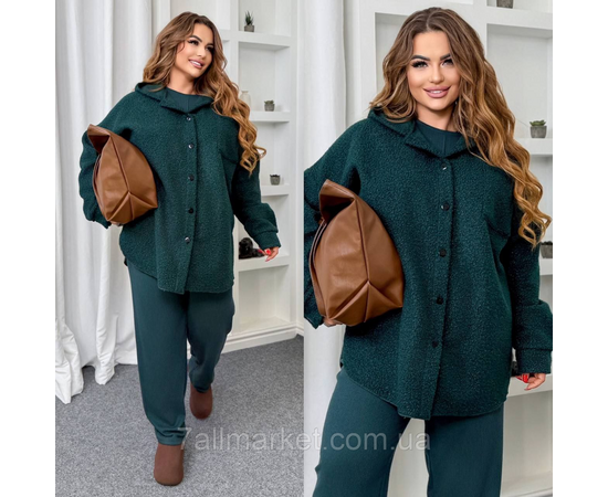 Сорочка жіноча барашок на флісі розміри 46-60 "LADA" недорого від прямого постачальника, зображення 2