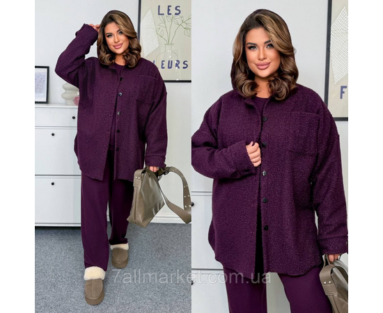 Сорочка жіноча барашок на флісі розміри 46-60 "LADA" недорого від прямого постачальника, зображення 2