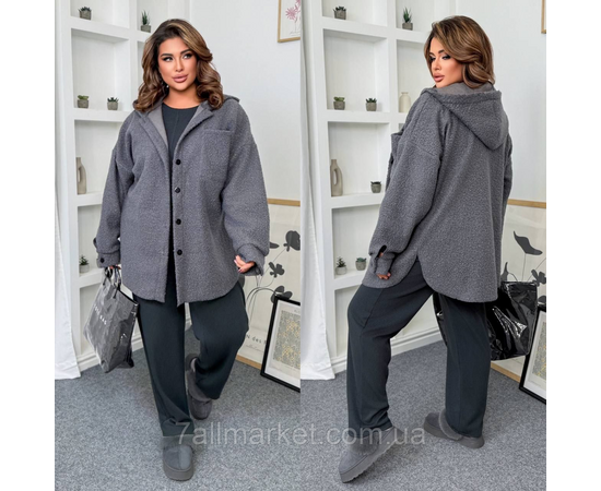 Костюм 3-ка жіночий спортивний ангора рубчик + баранчик (46-60) "LADA" недорого від прямого постачальника, зображення 2