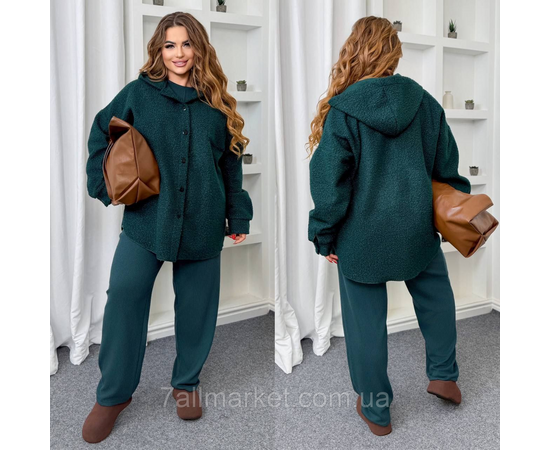 Костюм 3-ка жіночий спортивний ангора рубчик + баранчик (46-60) "LADA" недорого від прямого постачальника, зображення 2