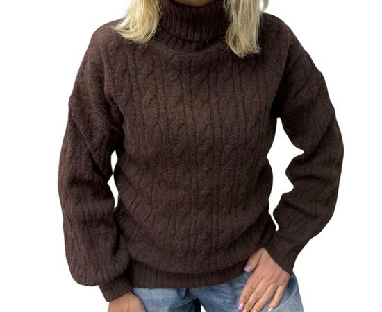 Свитер женский 24027 brown р.46-52 "Elena&Vika" недорого оптом от прямого поставщика Фотография Свитер женский 24027 brown р.46-52 "Elena&Vika" недорого оптом от прямого поставщика