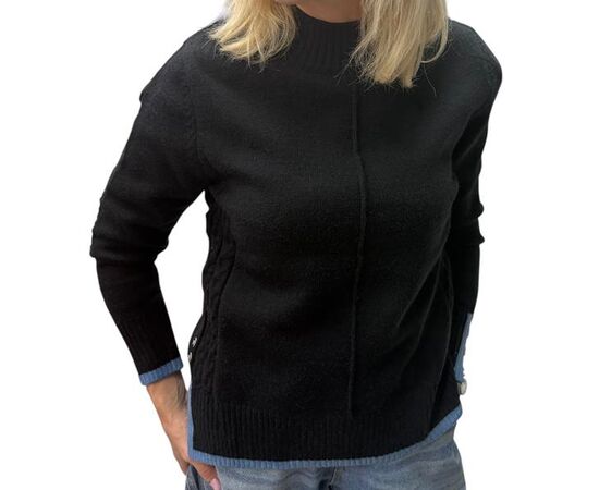 Свитер женский 24034 black р.44-48 "Elena&Vika" недорого оптом от прямого поставщика Фотография Свитер женский 24034 black р.44-48 "Elena&Vika" недорого оптом от прямого поставщика