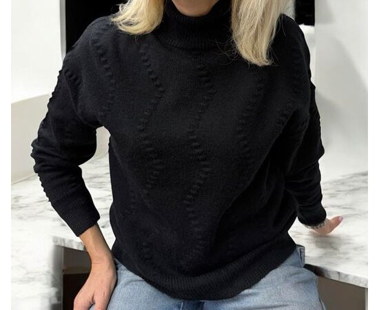 Свитер женский 24040 black р.46-52 "Elena&Vika" недорого оптом от прямого поставщика Фотография Свитер женский 24040 black р.46-52 "Elena&Vika" недорого оптом от прямого поставщика