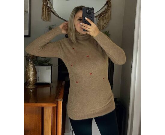 Свитер женский 26349 brown р.44-54 "Elena&Vika" недорого оптом от прямого поставщика Фотография Свитер женский 26349 brown р.44-54 "Elena&Vika" недорого оптом от прямого поставщика