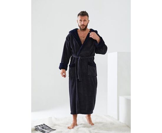 Халат мужской AL41 grey-navy р.54-58 "Alberk" недорого оптом от прямого поставщика Фотография Халат мужской AL41 grey-navy р.54-58 "Alberk" недорого оптом от прямого поставщика