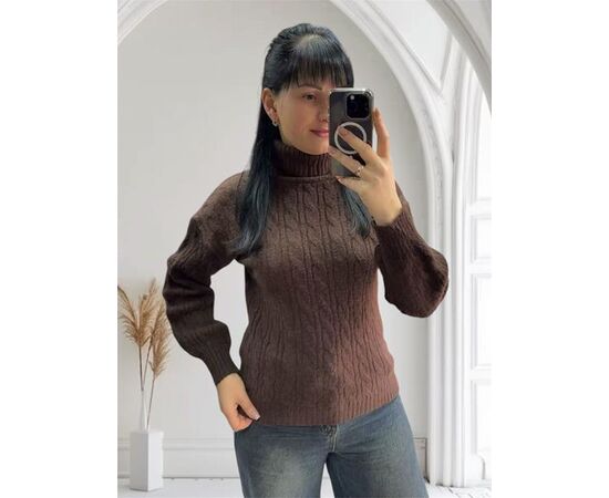 Светр жіночий 24027 brown р.46-50 "PULSE" недорого оптом від прямого постачальника Светр жіночий 24027 brown р.46-50 "PULSE" недорого оптом від прямого постачальника