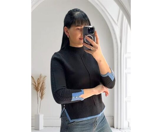 Светр жіночий 24034 black р.42-46 "PULSE" недорого оптом від прямого постачальника Светр жіночий 24034 black р.42-46 "PULSE" недорого оптом від прямого постачальника