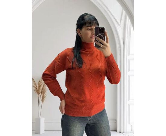 Светр жіночий 24040 orange р.48-52 "PULSE" недорого оптом від прямого постачальника Светр жіночий 24040 orange р.48-52 "PULSE" недорого оптом від прямого постачальника