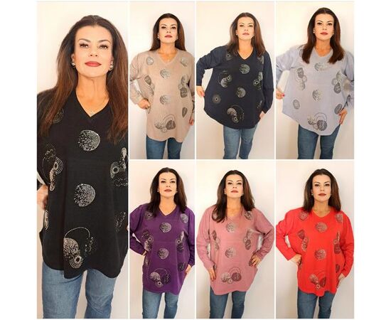 Свитер женский 2230 mix р.54-60 "ITALIA" недорого оптом от прямого поставщика Фотография Свитер женский 2230 mix р.54-60 "ITALIA" недорого оптом от прямого поставщика