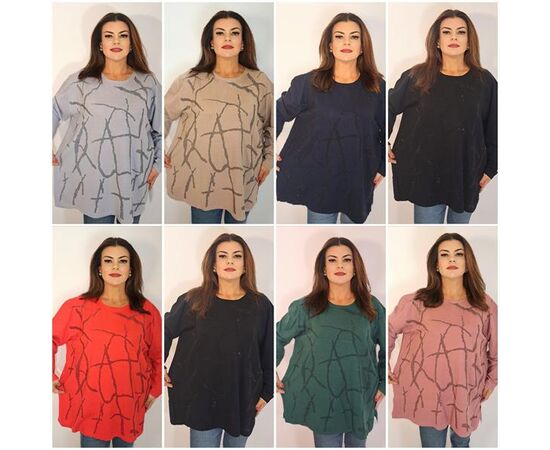 Свитер женский 2232 mix р.54-60 "ITALIA" недорого оптом от прямого поставщика Фотография Свитер женский 2232 mix р.54-60 "ITALIA" недорого оптом от прямого поставщика