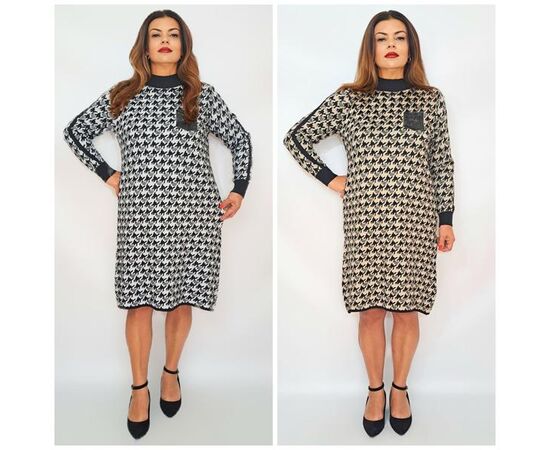 Платье тёплое женское 2263 mix р.52-56 "ITALIA" недорого оптом от прямого поставщика Фотография Платье тёплое женское 2263 mix р.52-56 "ITALIA" недорого оптом от прямого поставщика