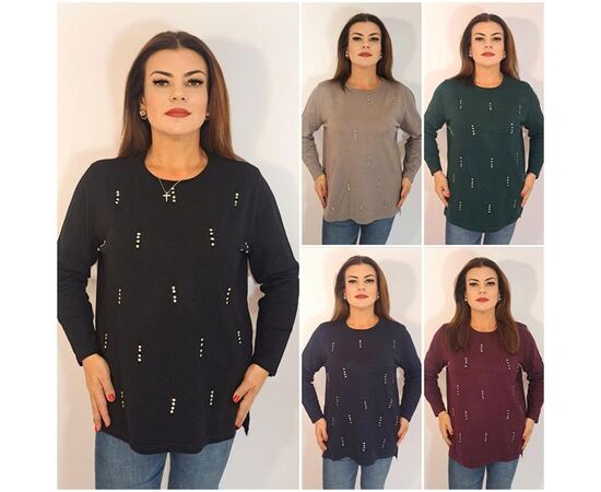 Свитер женский 2265 mix р.52-56 "ITALIA" недорого оптом от прямого поставщика Фотография Свитер женский 2265 mix р.52-56 "ITALIA" недорого оптом от прямого поставщика