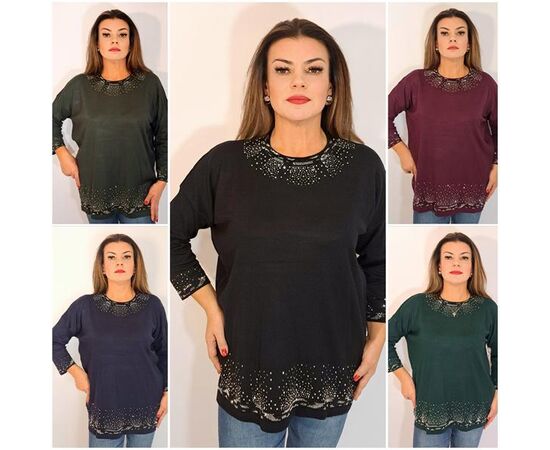 Свитер женский 2268 mix р.52-56 "ITALIA" недорого оптом от прямого поставщика Фотография Свитер женский 2268 mix р.52-56 "ITALIA" недорого оптом от прямого поставщика