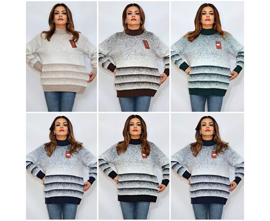 Свитер женский 2220 mix р.52-56 "ITALIA" недорого оптом от прямого поставщика Фотография Свитер женский 2220 mix р.52-56 "ITALIA" недорого оптом от прямого поставщика