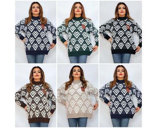 Свитер женский 2221 mix р.52-56 "ITALIA" недорого оптом от прямого поставщика Фотография Свитер женский 2221 mix р.52-56 "ITALIA" недорого оптом от прямого поставщика