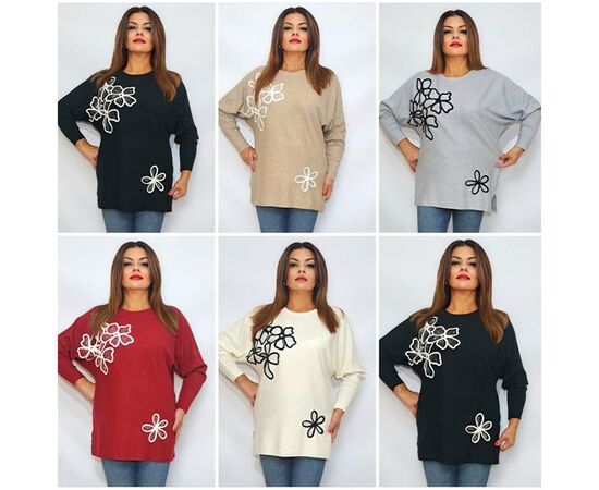 Свитер женский 2226 mix р.54-55 "ITALIA" недорого оптом от прямого поставщика Фотография Свитер женский 2226 mix р.54-55 "ITALIA" недорого оптом от прямого поставщика