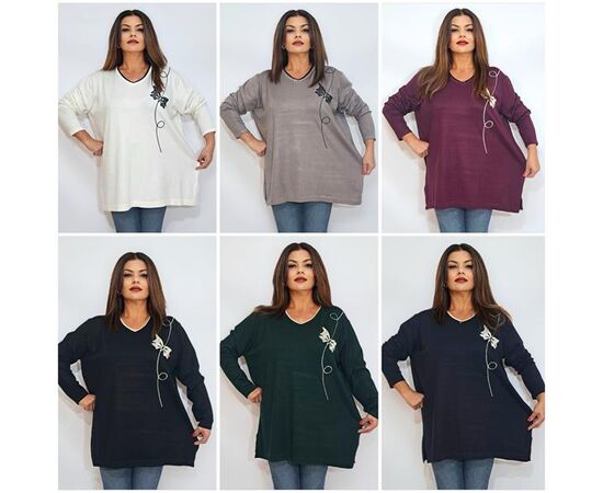 Свитер женский 2227 mix р.58-62 "ITALIA" недорого оптом от прямого поставщика Фотография Свитер женский 2227 mix р.58-62 "ITALIA" недорого оптом от прямого поставщика