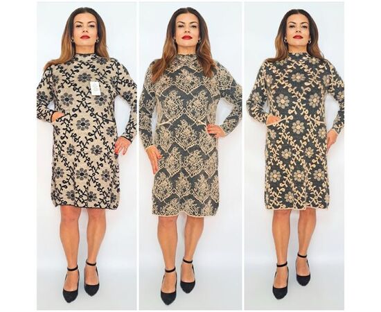 Платье тёплое женское 2262 mix р.50-54 "ITALIA" недорого оптом от прямого поставщика Фотография Платье тёплое женское 2262 mix р.50-54 "ITALIA" недорого оптом от прямого поставщика