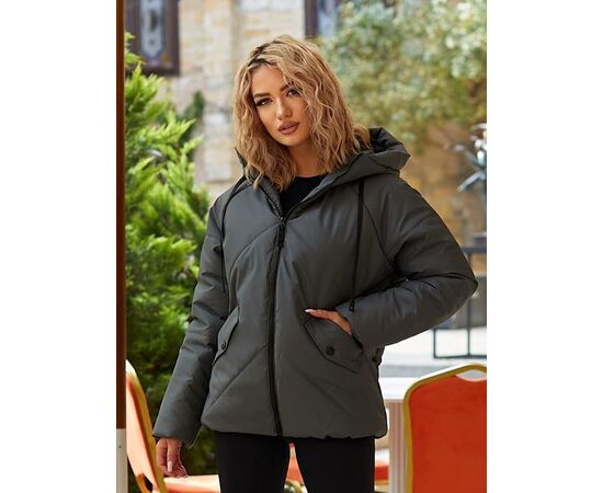 Куртка женская зимняя 295 grey р.S-L "Deliv" недорого оптом от прямого поставщика Фотография Куртка женская зимняя 295 grey р.S-L "Deliv" недорого оптом от прямого поставщика