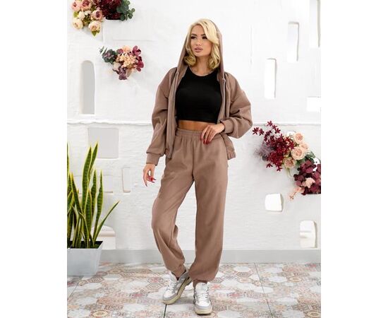 Костюм спортивный женский 811 beige р.S-L "Deliv" недорого оптом от прямого поставщика Фотография Костюм спортивный женский 811 beige р.S-L "Deliv" недорого оптом от прямого поставщика