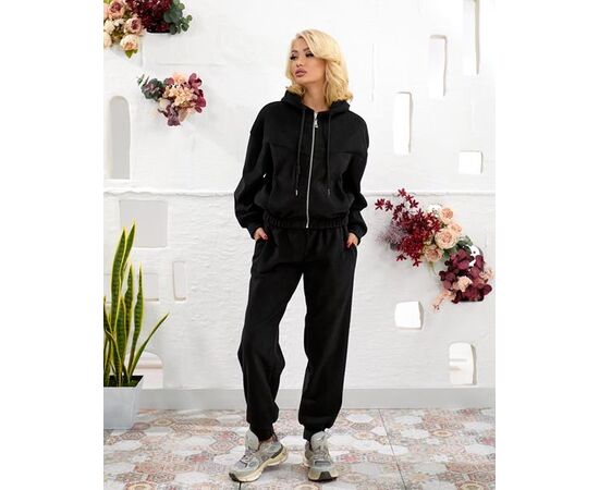 Костюм спортивный женский 811 black р.S-L "Deliv" недорого оптом от прямого поставщика Фотография Костюм спортивный женский 811 black р.S-L "Deliv" недорого оптом от прямого поставщика