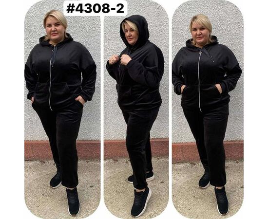 Костюм спортивный женский 4308-2 black р.54-60 "ZLATA" недорого оптом от прямого поставщика Фотография Костюм спортивный женский 4308-2 black р.54-60 "ZLATA" недорого оптом от прямого поставщика