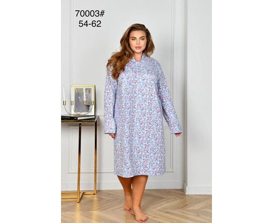 Ночнушка женская 70003 l.blue р.54-62 "HOME STYLE" недорого оптом от прямого поставщика Фотография Ночнушка женская 70003 l.blue р.54-62 "HOME STYLE" недорого оптом от прямого поставщика