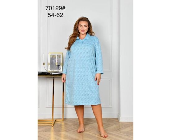 Ночнушка женская 70129-1 l.blue р.54-62 "HOME STYLE" недорого оптом от прямого поставщика Фотография Ночнушка женская 70129-1 l.blue р.54-62 "HOME STYLE" недорого оптом от прямого поставщика