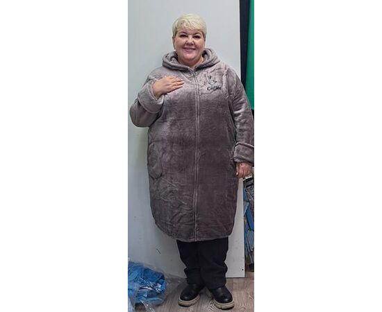 Халат жіночий теплий RL740 grey р.54-60 "HOME STYLE" недорого оптом від прямого постачальника Халат жіночий теплий RL740 grey р.54-60 "HOME STYLE" недорого оптом від прямого постачальника