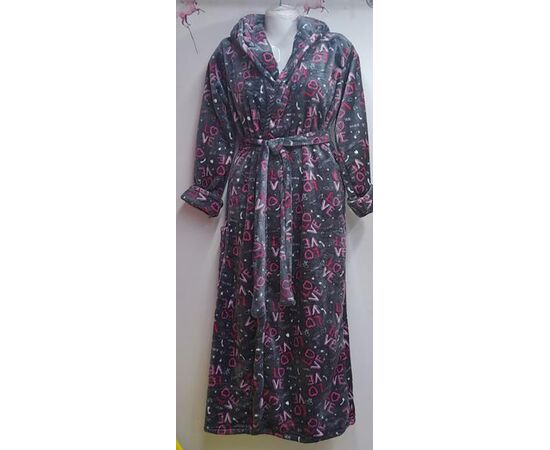 Халат женский тёплый RL758 grey р.XL-3XL "HOME STYLE" недорого оптом от прямого поставщика Фотография Халат женский тёплый RL758 grey р.XL-3XL "HOME STYLE" недорого оптом от прямого поставщика