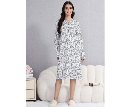 Ночнушка женская RL766 grey р.52-60 "HOME STYLE" недорого оптом от прямого поставщика Фотография Ночнушка женская RL766 grey р.52-60 "HOME STYLE" недорого оптом от прямого поставщика