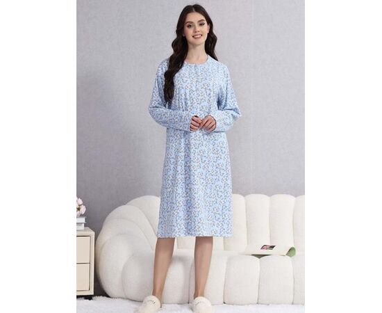 Ночнушка женская RL767 l.blue р.52-60 "HOME STYLE" недорого оптом от прямого поставщика Фотография Ночнушка женская RL767 l.blue р.52-60 "HOME STYLE" недорого оптом от прямого поставщика