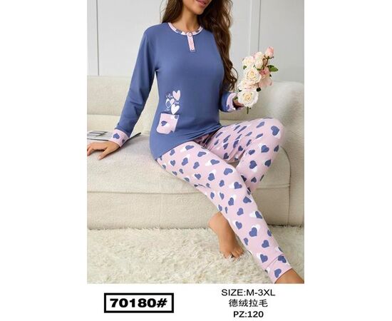 Піжама тепла жіноча 70180 blue р.M-3XL "Fili Wear" недорого оптом від прямого постачальника Піжама тепла жіноча 70180 blue р.M-3XL "Fili Wear" недорого оптом від прямого постачальника