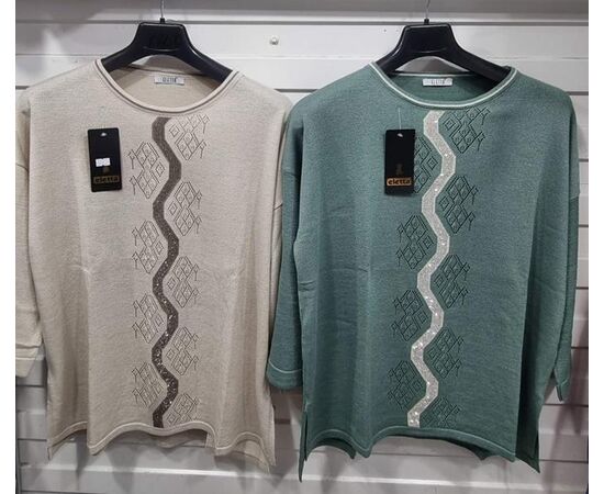 Свитер женский JL98 green р.52-54 "Julia" недорого оптом от прямого поставщика Фотография Свитер женский JL98 green р.52-54 "Julia" недорого оптом от прямого поставщика