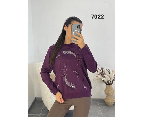 Свитер женский 7022 purple р.46-52 "FSN" недорого оптом от прямого поставщика Фотография Свитер женский 7022 purple р.46-52 "FSN" недорого оптом от прямого поставщика