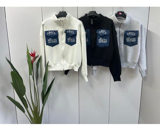 Кофта спортивная женская тёплая 0001 white р.S-L "X-Ray" недорого оптом от прямого поставщика Фотография Кофта спортивная женская тёплая 0001 white р.S-L "X-Ray" недорого оптом от прямого поставщика