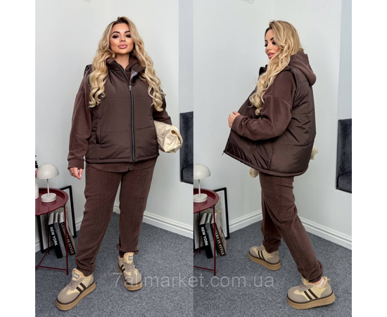 Костюм 3-ка женский спортивный флис+плащевка (46-60) "LADA" недорого от прямого поставщика, изображение 2 Фотография Костюм 3-ка женский спортивный флис+плащевка (46-60) "LADA" недорого от прямого поставщика, изображение 2