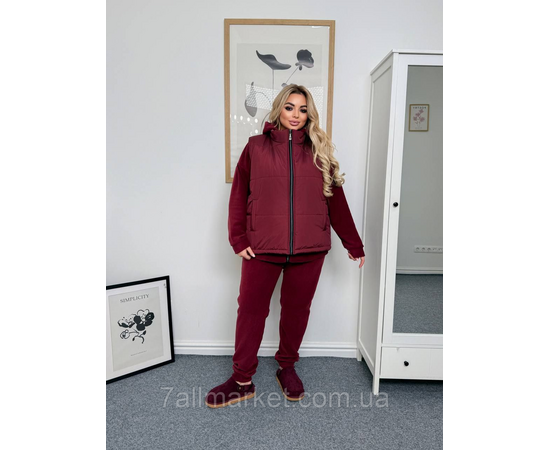 Костюм 3-ка женский спортивный флис+плащевка (46-60) "LADA" недорого от прямого поставщика Фотография Костюм 3-ка женский спортивный флис+плащевка (46-60) "LADA" недорого от прямого поставщика