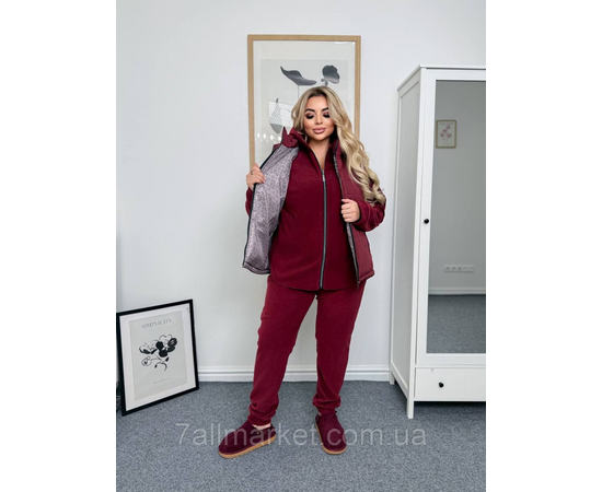 Костюм 3-ка женский спортивный флис+плащевка (46-60) "LADA" недорого от прямого поставщика, изображение 4 Фотография Костюм 3-ка женский спортивный флис+плащевка (46-60) "LADA" недорого от прямого поставщика, изображение 4