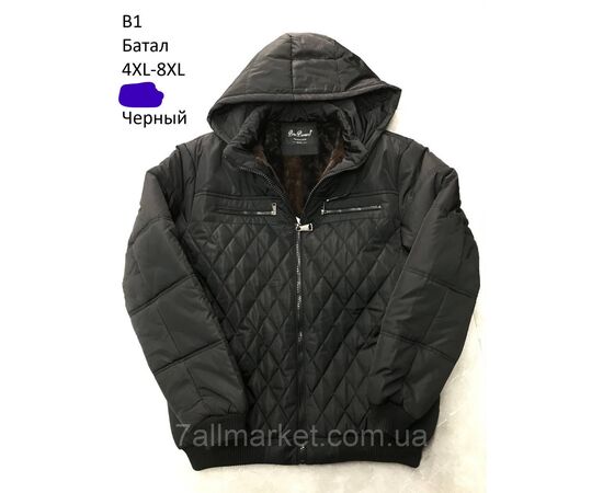 Куртка чоловіча зимова з капюшоном батал розміри 4XL-8XL (2кв) "NEW NOCE" купити недорого від прямого постачальника, зображення 2
