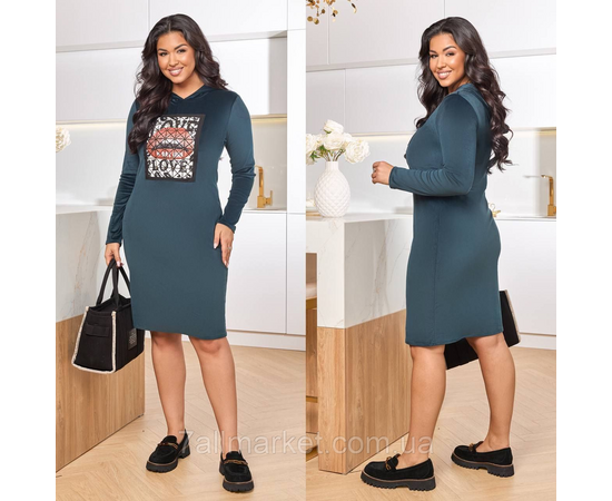 Плаття жіноче велюрове з капюшоном р-ри 46-60 "LADA" купити недорого від прямого постачальника, зображення 2 Плаття жіноче велюрове з капюшоном р-ри 46-60 "LADA" купити недорого від прямого постачальника, зображення 2